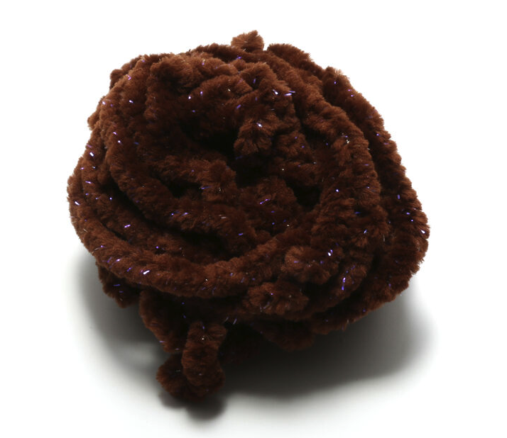 Hareline Woolly Bugger Tinsel Core UV Rayon Chenille Chocolate Brown