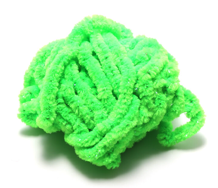 Hareline Woolly Bugger Tinsel Core UV Rayon Chenille Fl Chartreuse