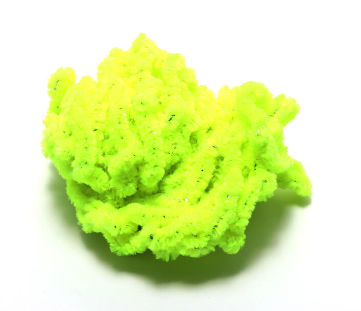 Hareline Woolly Bugger Tinsel Core UV Rayon Chenille Fl Yellow