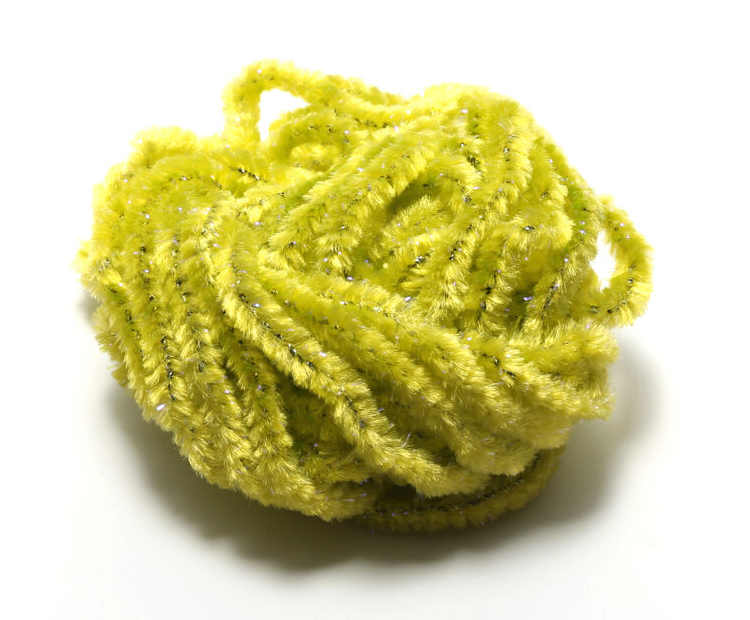 Hareline Woolly Bugger Tinsel Core UV Rayon Chenille Light Olive