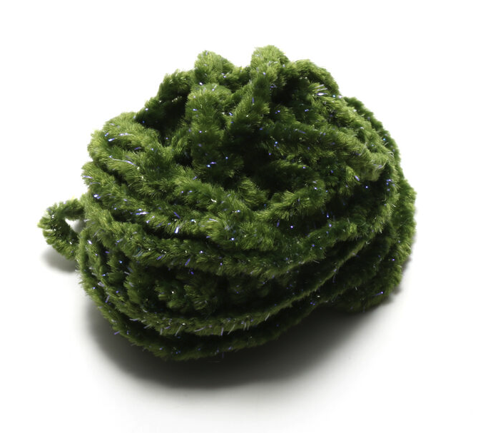 Hareline Woolly Bugger Tinsel Core UV Rayon Chenille Olive