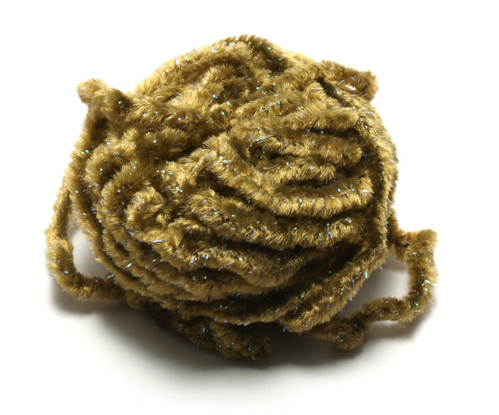 Hareline Woolly Bugger Tinsel Core UV Rayon Chenille Olive Brown