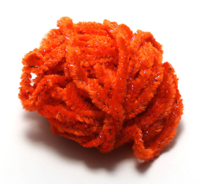 Hareline Woolly Bugger Tinsel Core UV Rayon Chenille Orange