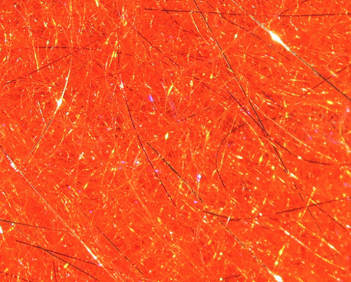 Rich flame orange Fusion Dubbing by Senyo, perfect for tying attention-grabbing saltwater flies.