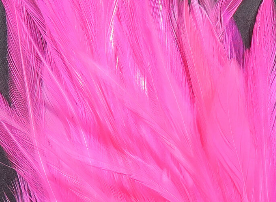 Hareline Saddle Hackle Hot Pink