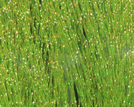 Krystal Flash in olive shade for realistic baitfish flies