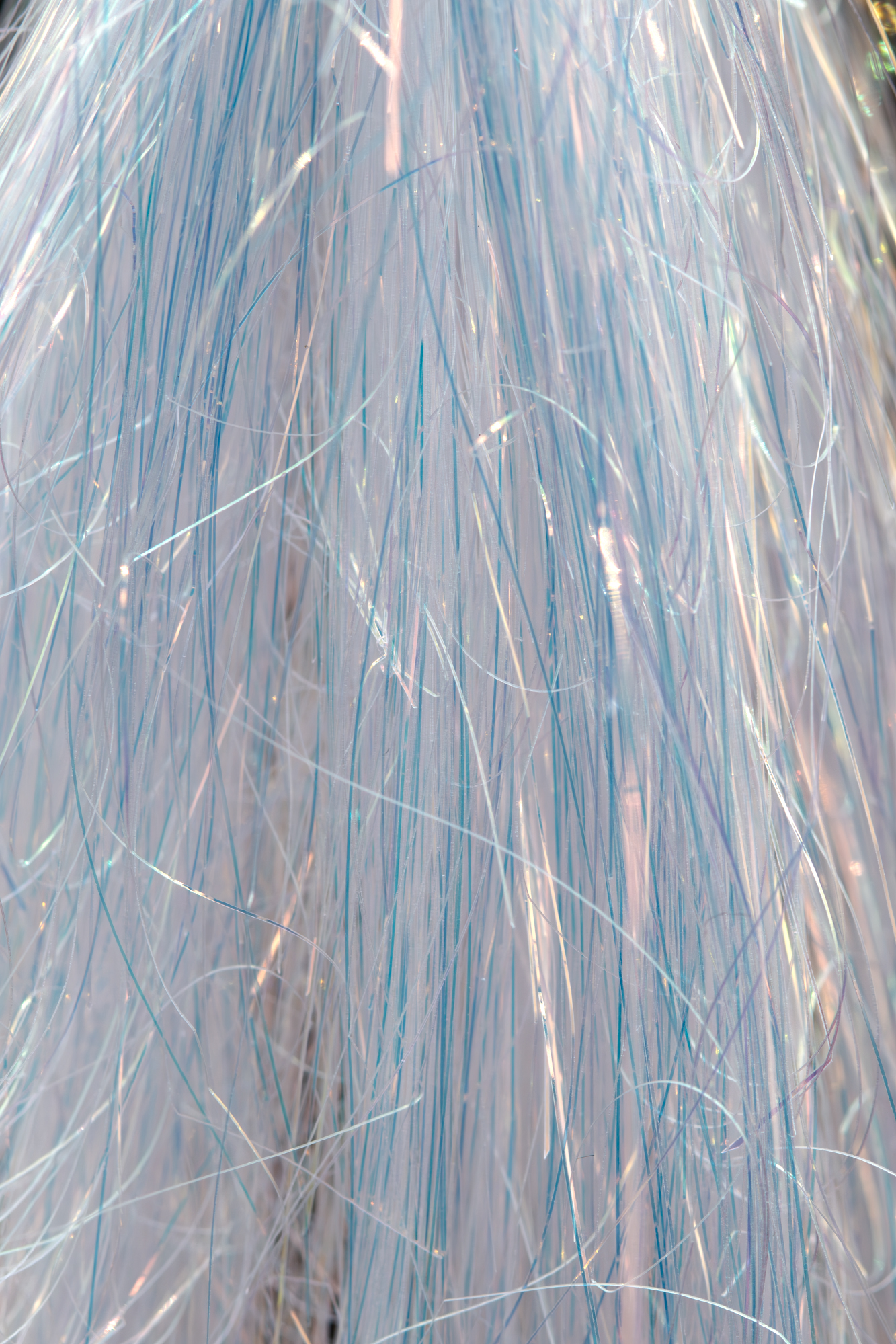 Mother of Pearl colored hank of Shiner Fibers