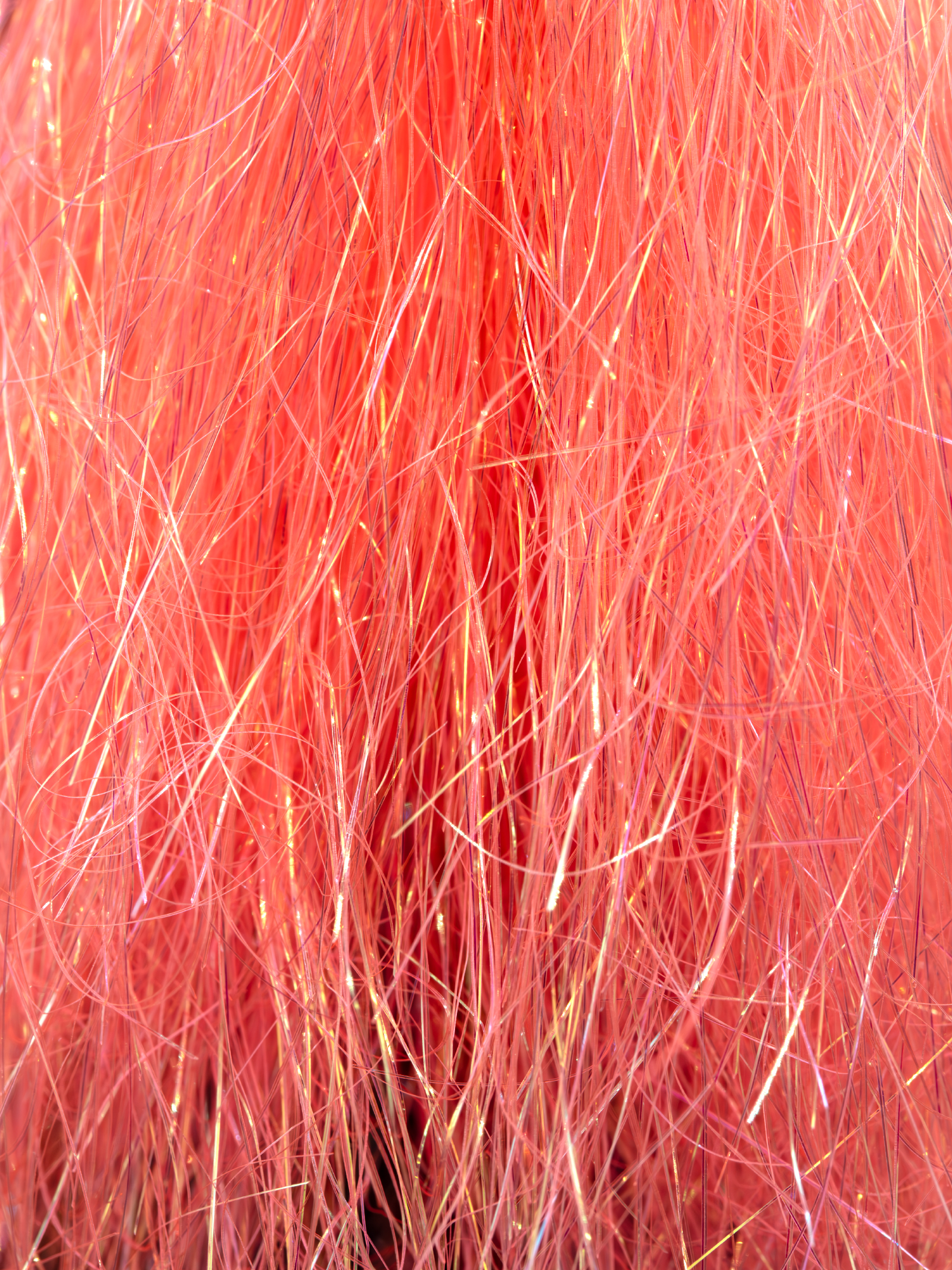 Fl Orange colored hank of Shiner Fibers