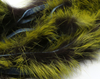Hareline Polychrome Rabbit Strips Black Yellow Chartreuse