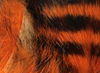 Hareline Magnum Rabbit Strips Barred Black Hot Orange