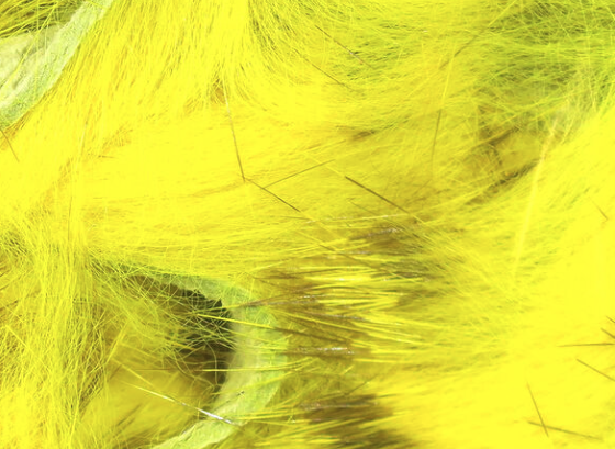 Hareline Magnum Rabbit Strips Barred Olive Yellow