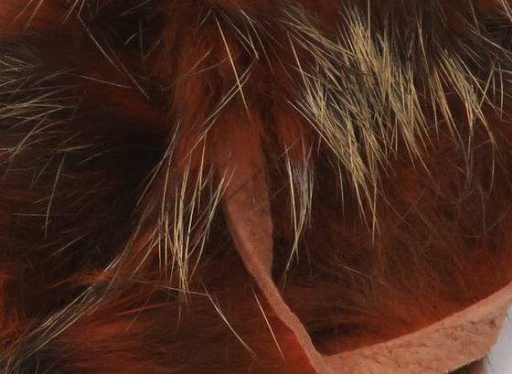 Hareline Shimmer Rabbit Strips Crawfish With Gold Shimmer