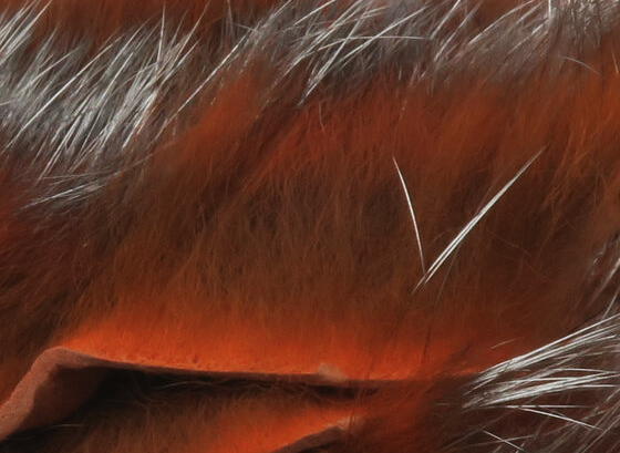 Hareline Shimmer Rabbit Strips Crawfish With Silver Shimmer