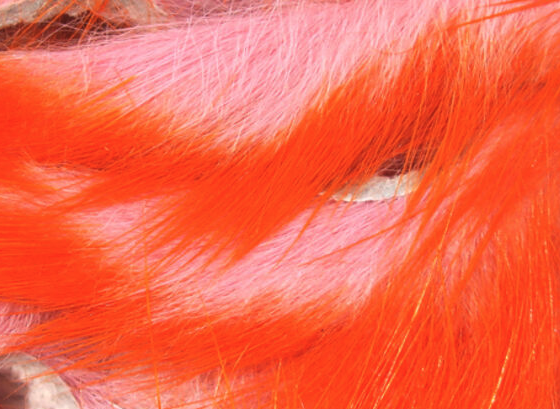 Hareline Rabbit Two Tone Flesh Rabbit Strips Salmon Pink Orange