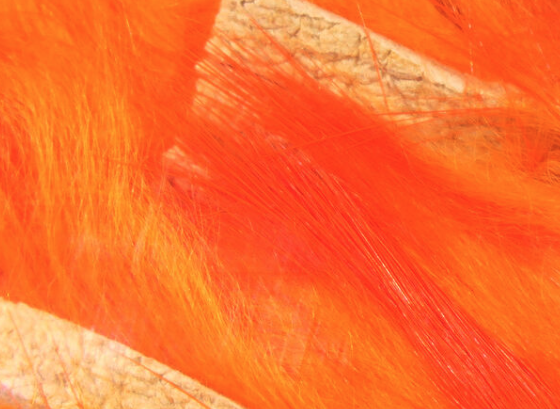 Hareline Rabbit Two-Toned Rabbit Strips Hot Orange Tip Fl Hot Pink