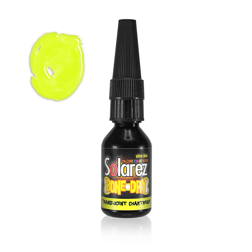Create captivating hot spots on flies with Solarez Bone Dry Colors’ vibrant hues.
