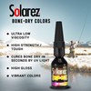 Achieve a high gloss finish with Solarez Bone Dry Colors, curing bone dry in seconds.