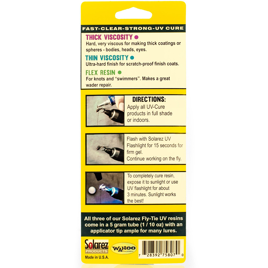 Create durable and detailed flies with Solarez UV Resin Trio's easy applicator tips.