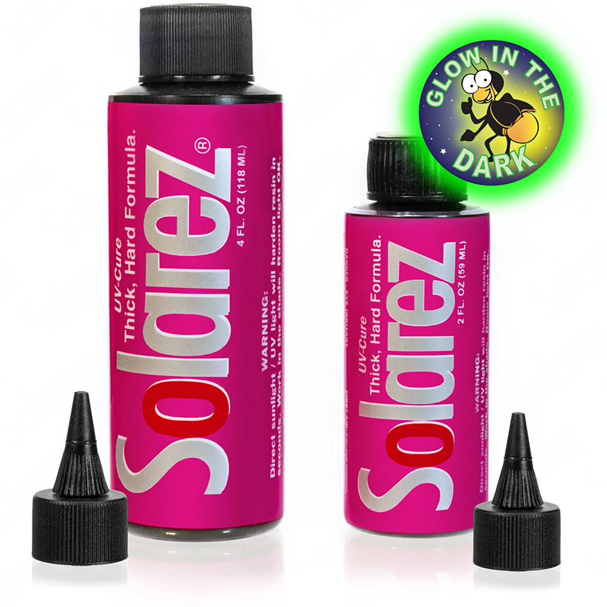 Solarez Thick Glow in the Dark UV Resin for building up fly heads and bodies with ease