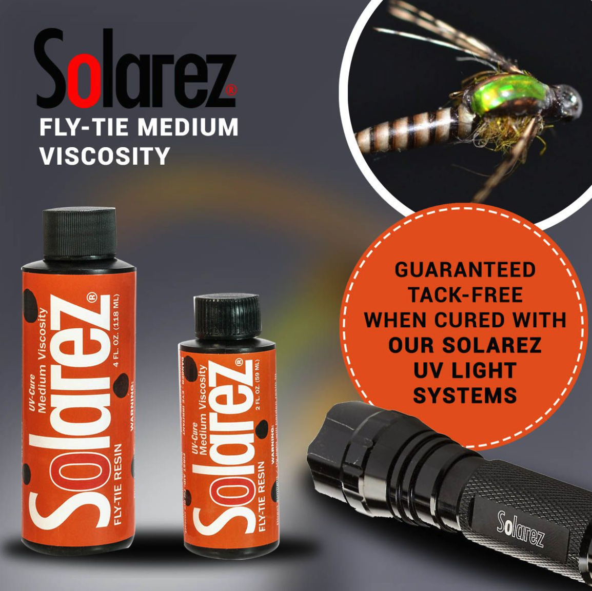 Solarez UV Fly Tying Resin Medium Viscosity with light and details