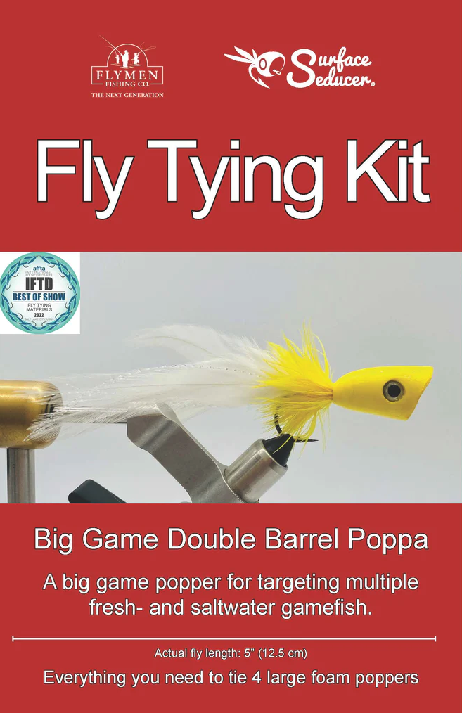 Flymen Fishing Big Game Double Barrel Poppa Fly Pattern Kit, Popper Fly  Tying Kits For Sale Online