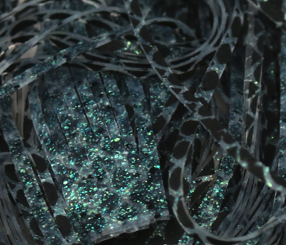 Barred Clear dyed Hareline Magnum Predator Rubber Legs for fly tying