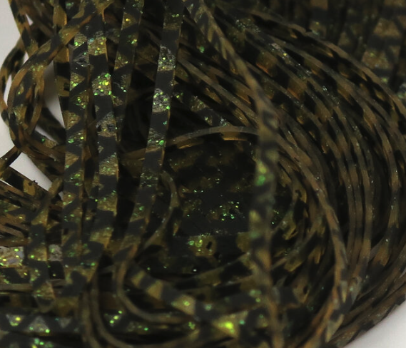 Barred Pumpkin dyed Hareline Magnum Predator Rubber Legs for fly tying