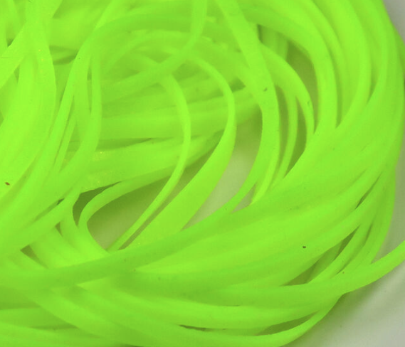 Fl Chartreuse dyed Hareline Magnum Predator Rubber Legs for fly tying