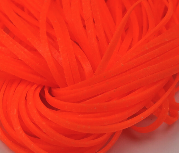 Fl Orange dyed Hareline Magnum Predator Rubber Legs for fly tying