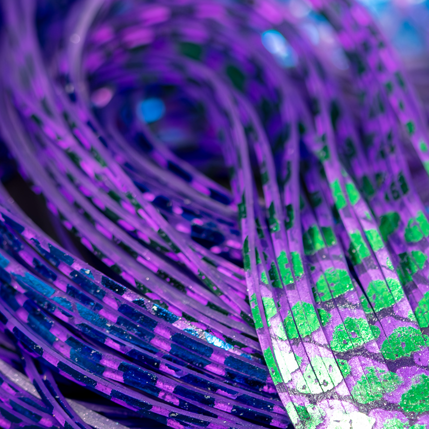 Highly visible and attractive Senyo's Micro Fusion Foil Legs for effective fly fishing baits