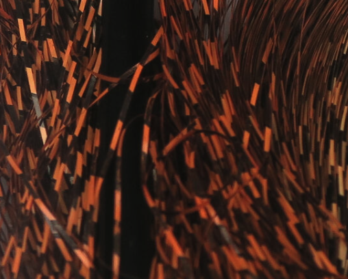 Micro Barred Voodoo Fibers Black Barred Orange