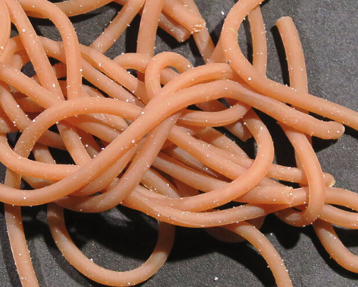 Assorted colors of Squirmy Wormies, perfect for custom panfish fishing flies