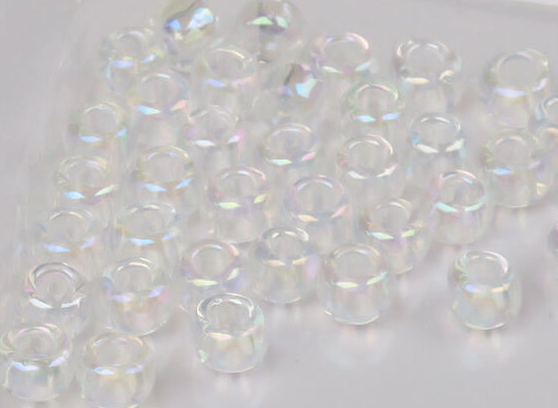 Hareline Tyers Glass Fly Tying Beads #12 & Larger Irridescent Crystal