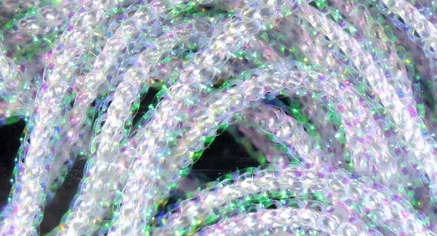 Hareline Micro Pearl Core Braid Grey Ghost