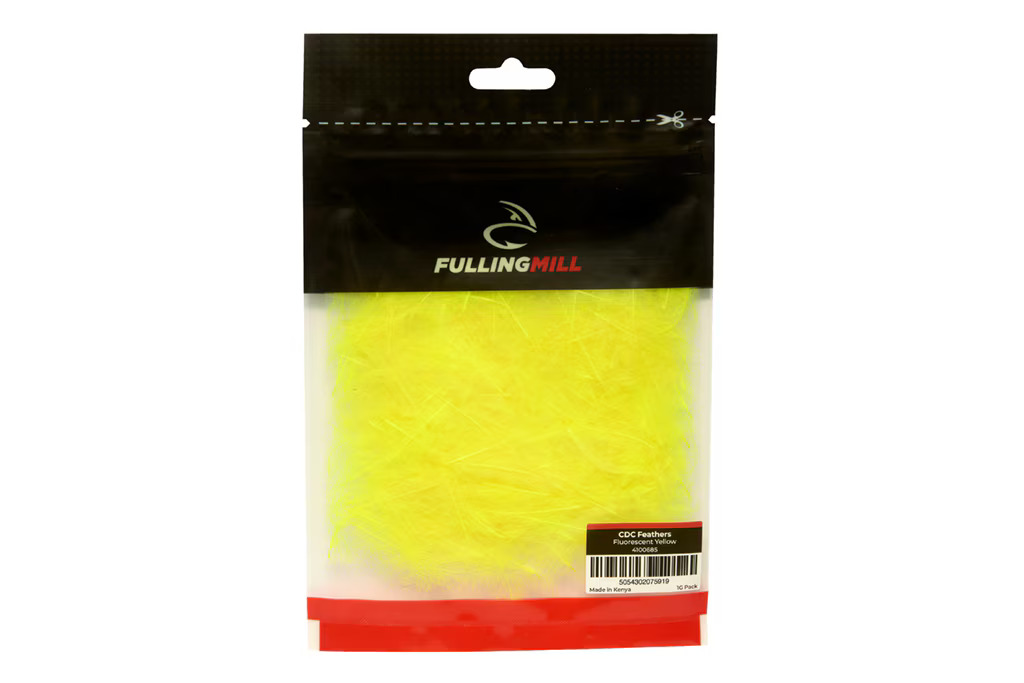 Fluorescent yellow CDC cul de canard feathers for dry flies wings and emergers