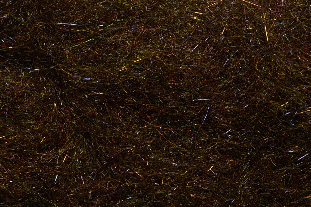 Patch of UV Bronze colored Fulling Mill Tactical Peacock Flash Dub