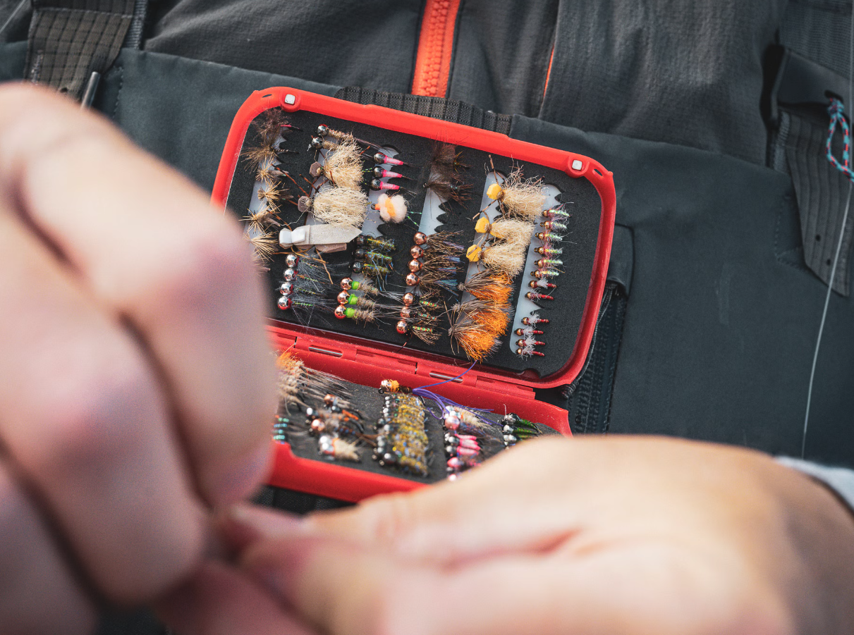 Durable Fulling Mill Fly Patch Box with high-quality foam for easy fly storage and accessibility