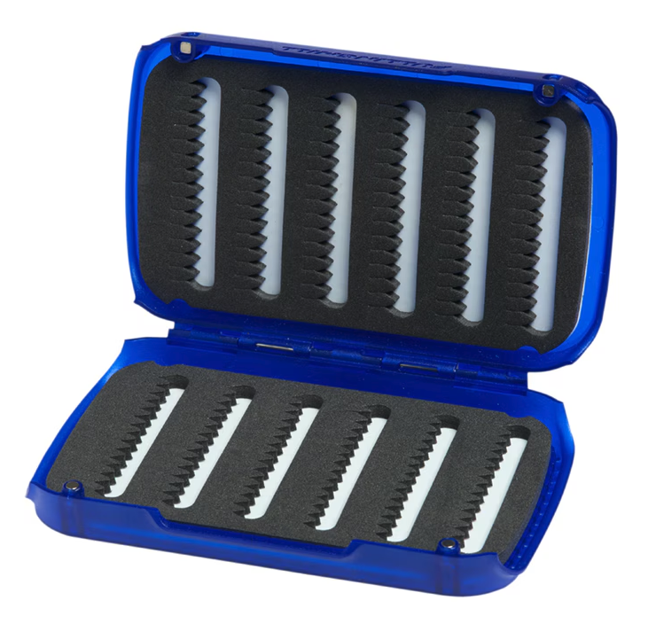 Fulling Mill Fly Patch Box in blue - ideal for storing and organizing fly patterns with high-quality foam