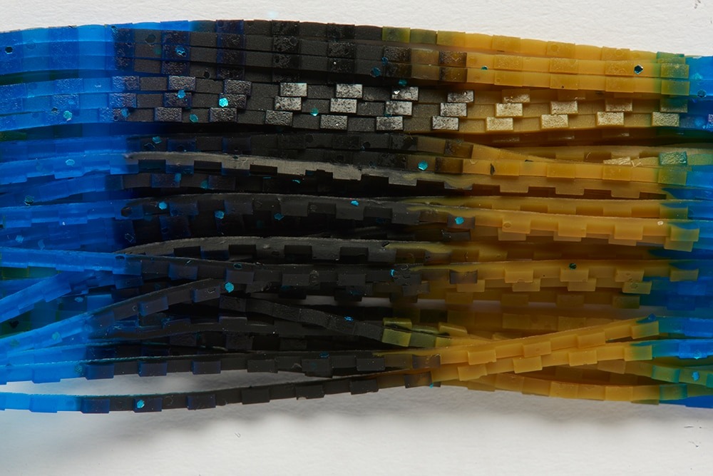 Fulling Mill Rumble Legs blue olive textured rubber legs for fly tying bass streamers and warmwater flies