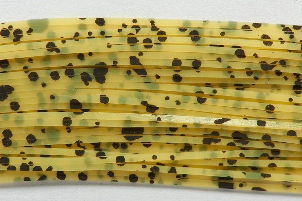 Fulling Mill Splash Legs rubber legs – light yellow speckled barred pattern for nymphs and streamers
