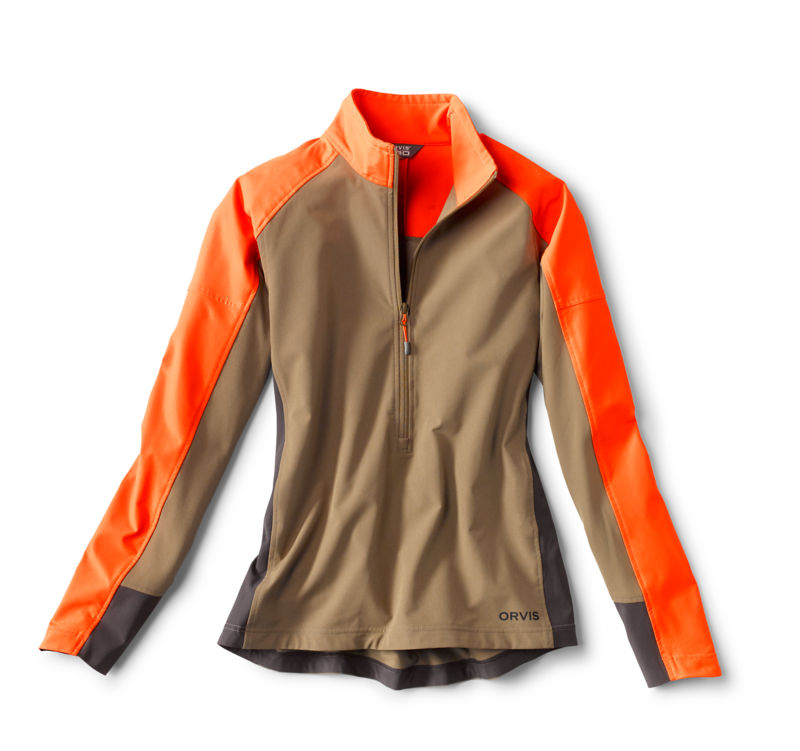 Women's PRO LT Softshell Pullover - TAN/BLAZE