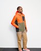 Softshell hoodie for men with adjustable hood and zippered pockets.
