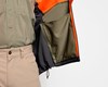 Windproof and water-resistant hoodie for active outdoor wear.