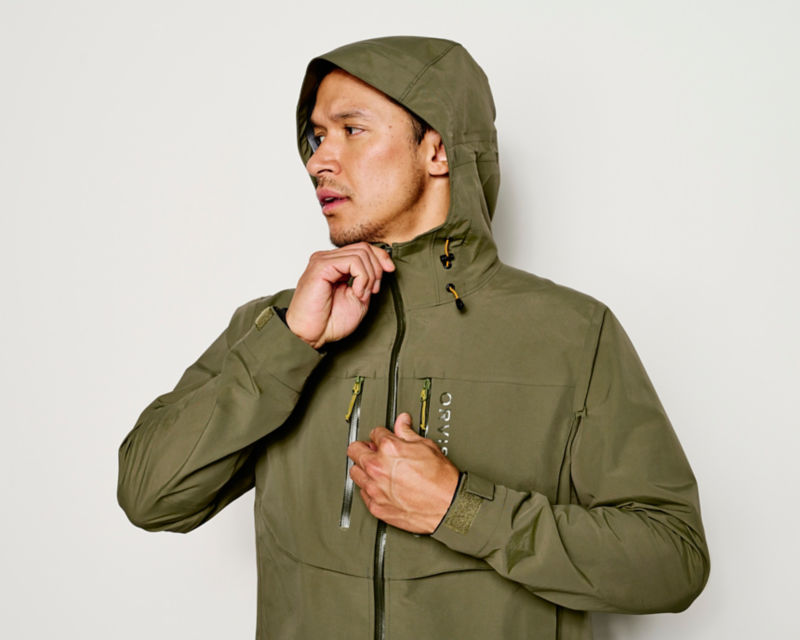 Waterproof outdoor wading jacket with a durable, lightweight design.