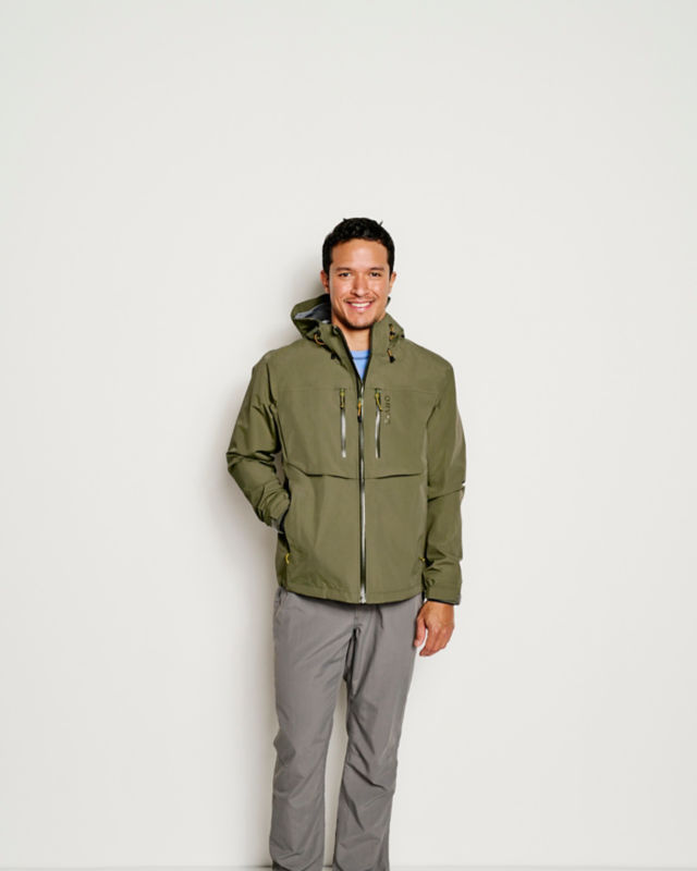 Men’s Clearwater wading jacket with storage pockets for gear.