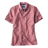 Printed Tech Chambray Short-Sleeved Shirt - DEEP RED