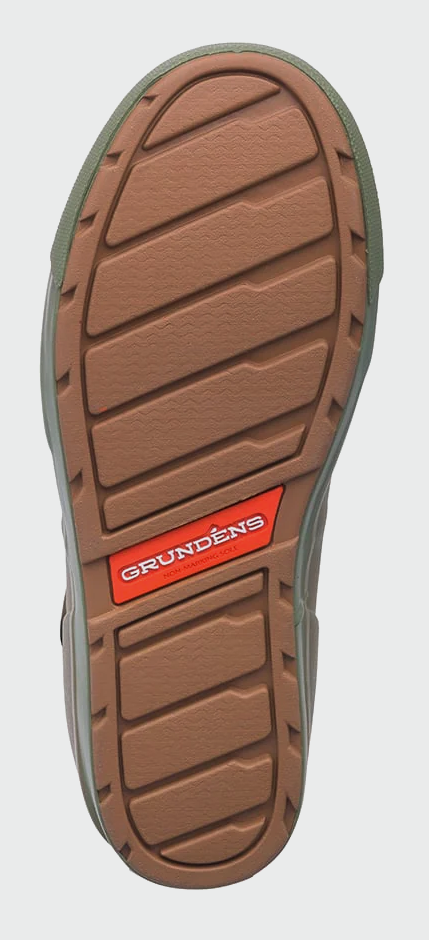 Grundens Deck-Boss Ankle Boots for fishing, non-marking outsole, razor-siped for grip.