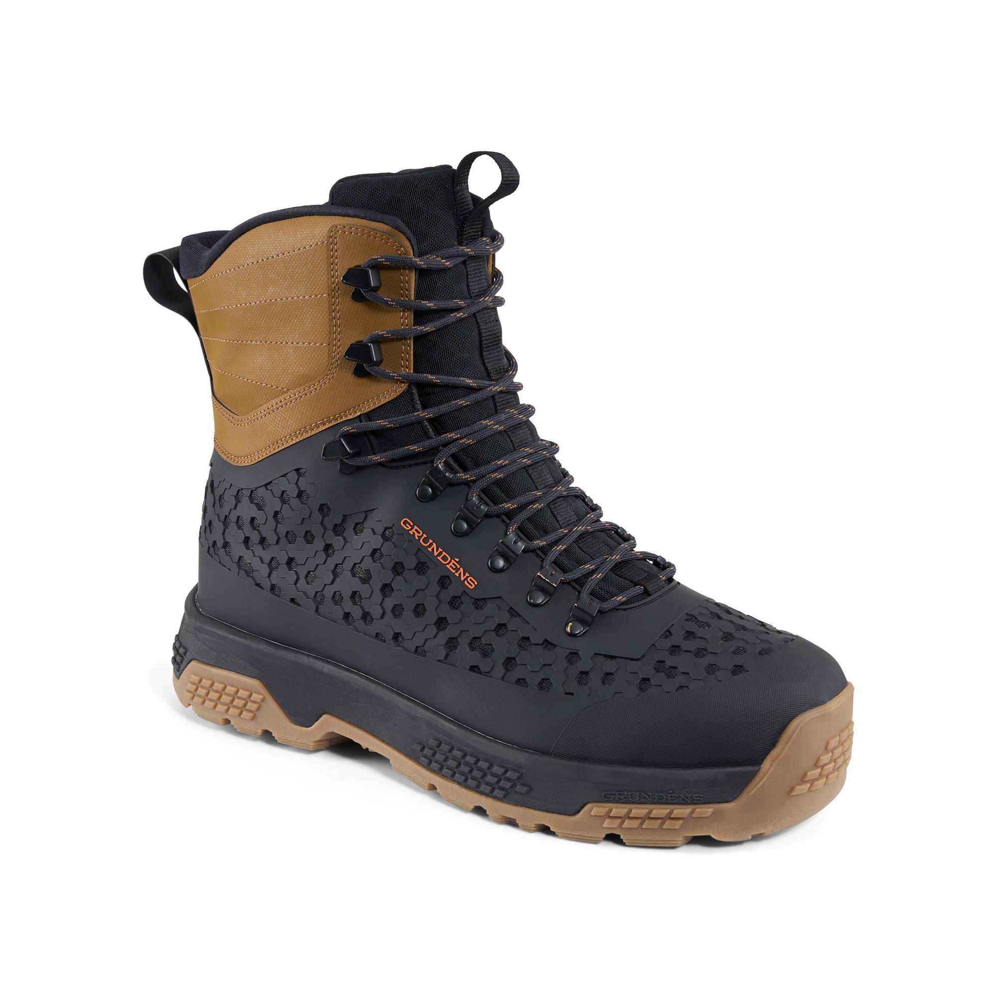 Durable synthetic upper wading boot with molded protection for rocky rivers Grundens Rock Armor