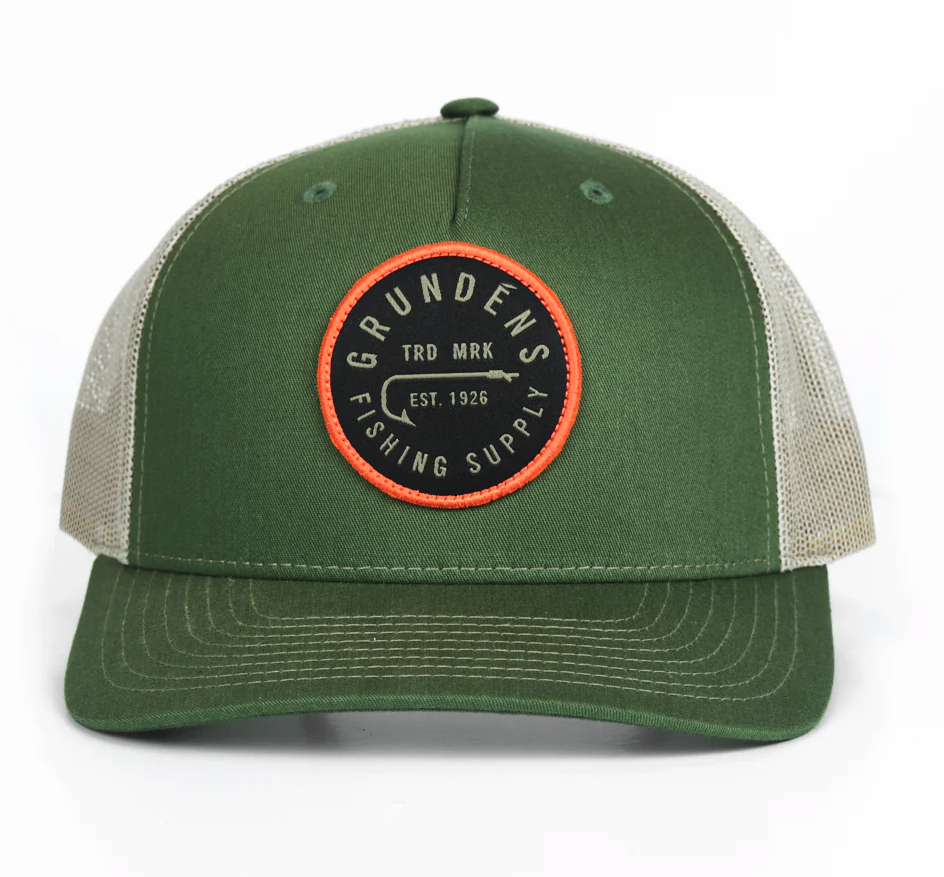 Grundens Hook Trucker Hat Olive Tan