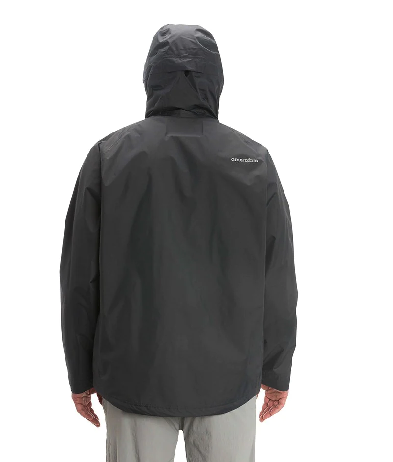 Outdoor fishing jacket with reinforced elbow patches by Grundens.